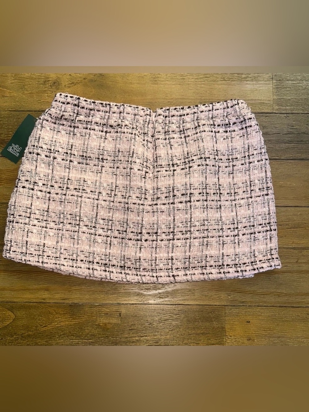 WILD FABLE Tweed Boucle Skort Mini Skirt pink black pattern Clueless Academia - Picture 7 of 15